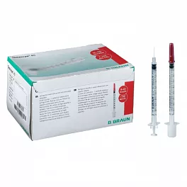 B.Braun Omnican 40 Шприц трехкомпонентный 1 мл, U40, интегрированная игла 30G (0,30 х 12,0 мм)